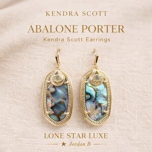 Kendra Scott Porter Abalone Shell Gold Drop Earrings – Retired Rare